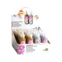 Purpurina pegamento liderpapel fantasia colores metalicos oro y plata bote de 20 gr