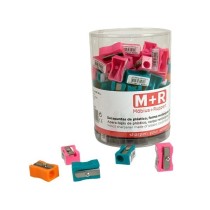 Sacapuntas m+r 304 plastico rectangular 1 uso colores surtidos