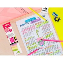 Lapices fluorescente liderpapel jumbo neon rosa