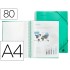 Carpeta liderpapel escaparate con espiral 80 fundas polipropileno din a4 verde