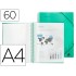 Carpeta liderpapel escaparate con espiral 60 fundas polipropileno din a4 verde