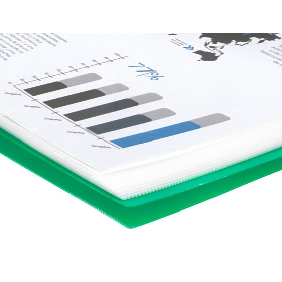 Carpeta liderpapel escaparate con espiral 60 fundas polipropileno din a4 verde