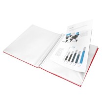 Carpeta liderpapel escaparate con espiral 60 fundas polipropileno din a4 rojo
