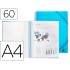 Carpeta liderpapel escaparate con espiral 60 fundas polipropileno din a4 azul