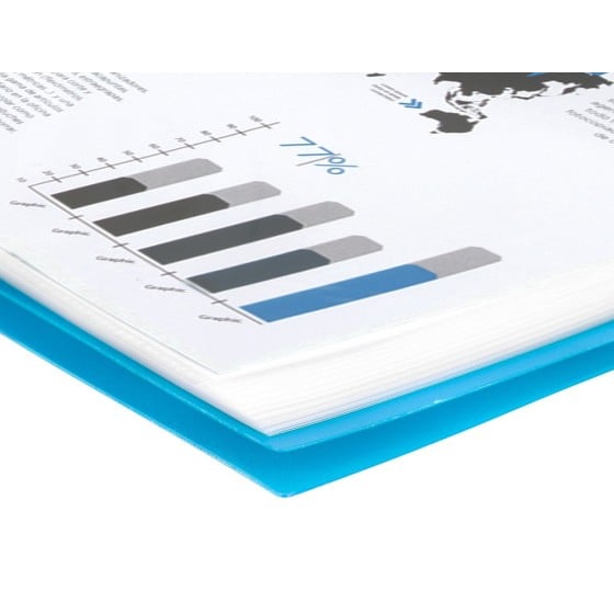 Carpeta liderpapel escaparate con espiral 60 fundas polipropileno din a4 azul