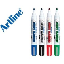 Rotulador artline camiseta ekt-2 negro rojo azul y verde punta redonda 2 mm para uso en camiseta caja de 4