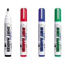Rotulador artline camiseta ekt-2 negro rojo azul y verde punta redonda 2 mm para uso en camiseta caja de 4