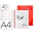 Carpeta liderpapel escaparate con espiral 40 fundas polipropileno din a4 rojo