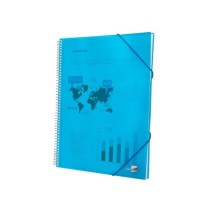 Carpeta liderpapel escaparate con espiral 40 fundas polipropileno din a4 azul