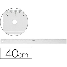 Regla m+r 40 cm plastico transparente