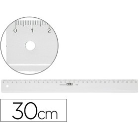 Regla m+r 30 cm plastico transparente