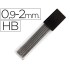 Minas liderpapel grafito rectangulares 2x0,9 mm hb tubo de 12 minas