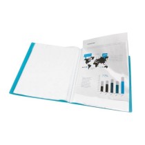 Carpeta liderpapel escaparate 47492 30 fundas polipropileno din a4 azul translucido