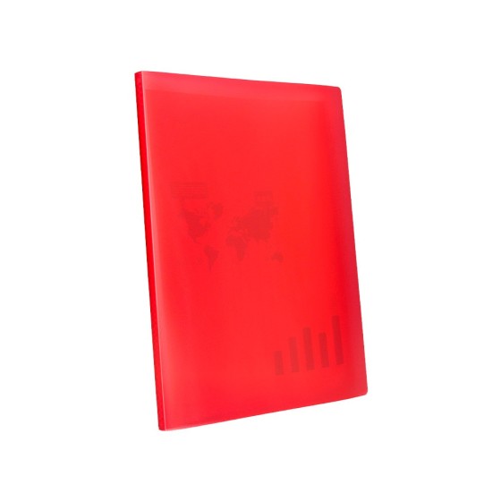 Carpeta liderpapel escaparate 47490 30 fundas polipropileno din a4 rojo translucido