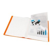 Carpeta liderpapel escaparate 47481 10 fundas polipropileno traslucida din a4 naranja frosty