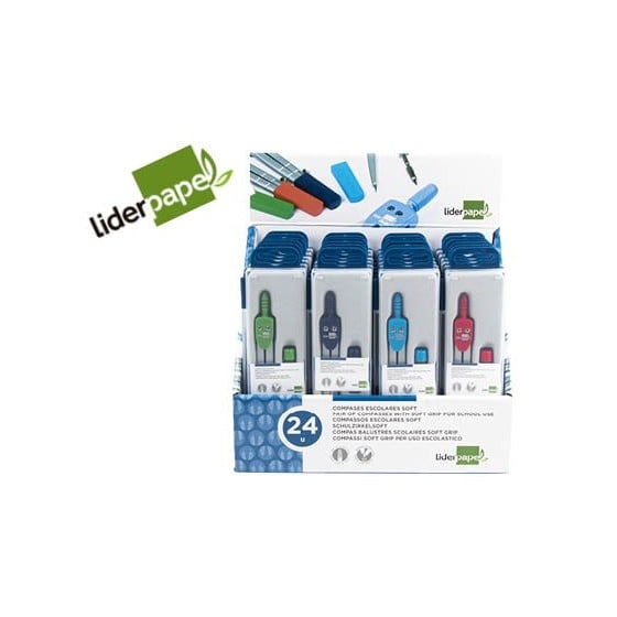 Compas liderpapel con mango extra soft colores surtidos