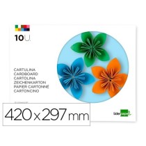 Bloc trabajos manuales liderpa pel cartulina 297x420mm 10 hojas colores surtidos