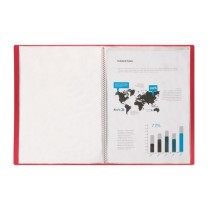 Carpeta liderpapel escaparate 47070 60 fundas polipropileno din a4 rojo translucido