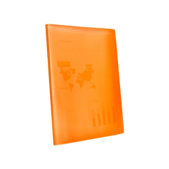 Carpeta liderpapel escaparate 47051 40 fundas polipropileno traslucida din a4 naranja frosty