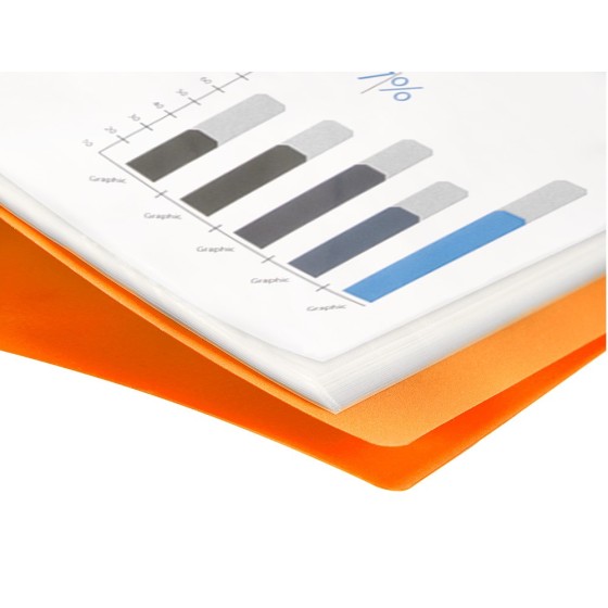 Carpeta liderpapel escaparate 47051 40 fundas polipropileno traslucida din a4 naranja frosty