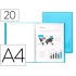 Carpeta liderpapel escaparate 47042 20 fundas polipropileno din a4 azul translucido