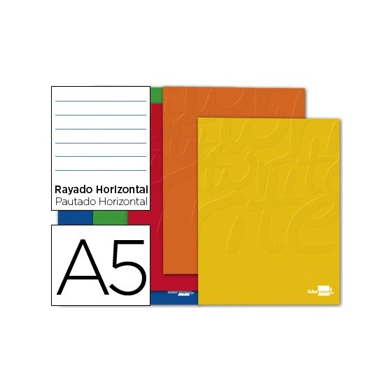 Libreta liderpapel smart a5 80 hojas 60g/m2 horizontal con doble margen
