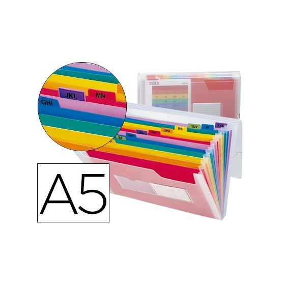 Carpeta liderpapel clasificador fuelle polipropileno din a5 spectrafile