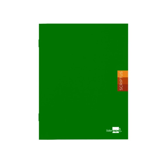 Libreta liderpapel scriptus a5 48 hojas 90g/m2 cuadro 4mm con margen color verde