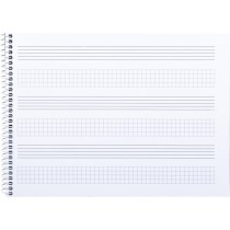 Bloc musica liderpapel combi pentagrama 3mm mas cuadricula de 4mm para anotaciones cuarto20 hojas 100g/m2