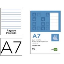 Bloc notas liderpapel horizontal a7 80 hojas 60g/m2 perforado