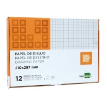 Papel dibujo liderpapel 210x297mm 80g/m2 milimetrado pack de 10