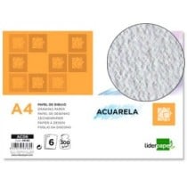 Papel dibujo liderpapel 210x297mm 300g/m2 acuarela pack de 6