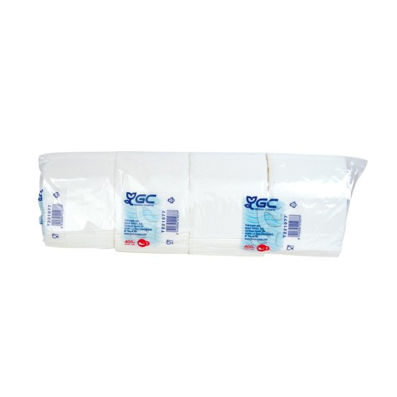 Servilleta mini gc blanca 9x12'2 cm 1 capa paquete de 400 unidades
