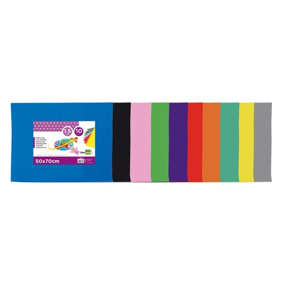 Goma eva liderpapel 50x70cm 60g/m2 espesor 1.5mm blanco