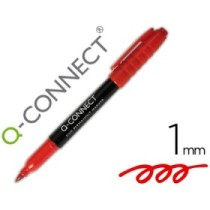 Rotulador q-connect para cd/dvd punta fibra permanente rojo punta redonda 1,0 mm