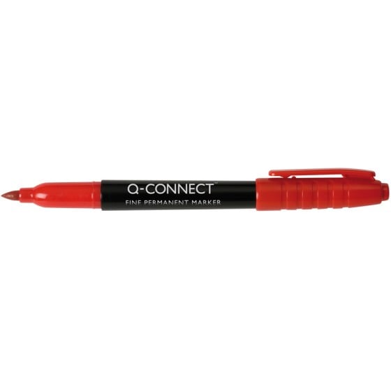 Rotulador q-connect para cd/dvd punta fibra permanente rojo punta redonda 1,0 mm