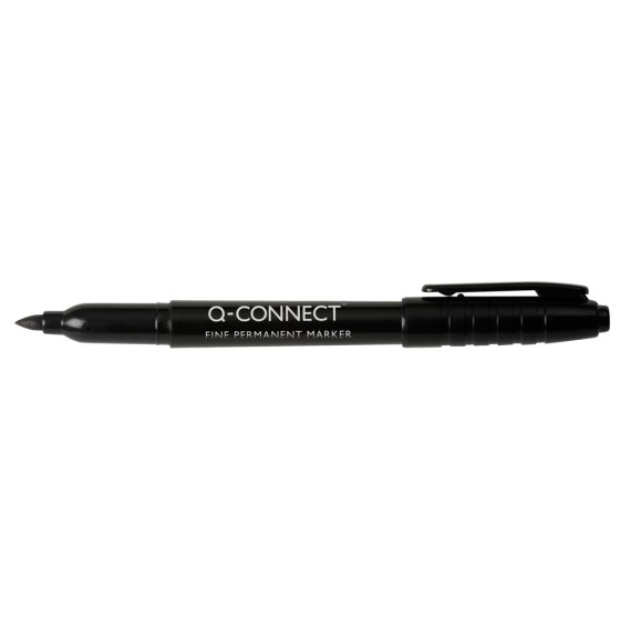 Rotulador q-connect para cd/dvd punta fibra permanente negro punta redonda 1,0 mm