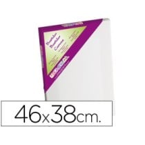 Bastidor lidercolor 8f lienzo grapado lateral algodon 100% marco pawlonia 1,8x3,8 cm bordes madera 46x38 cm