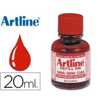 Tinta artline rojo para rotulador pizarra blanca 500-a frasco de 20 ml