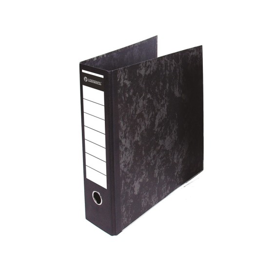 Archivador de palanca liderpapel carton forrado din a4 jaspeado negro sin caja mecanismo palanca desmontado