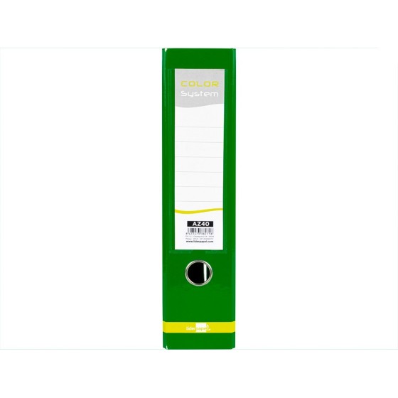 Archivador de palanca liderpapel a4 color system forrado sin rado lomo 80mm verde compresor metalico