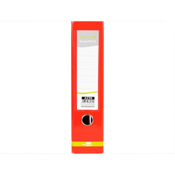 Archivador de palanca liderpapel a4 color system forrado sin rado lomo 80mm rojo compresor metalico