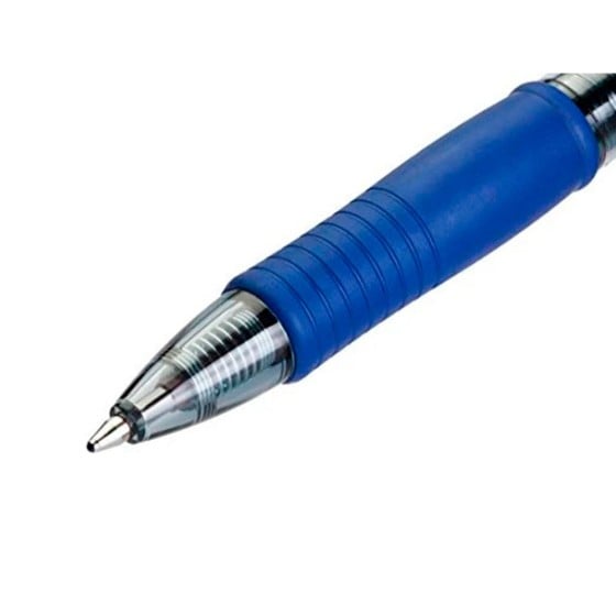 Boligrafo q-connect azul retractil con sujecion de caucho