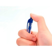 Boligrafo q-connect azul retractil con sujecion de caucho