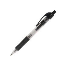 Boligrafo q-connect negro retractil con sujecion de caucho
