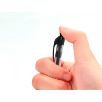 Boligrafo q-connect negro retractil con sujecion de caucho