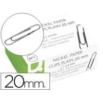 Clips niquelados q-connect nº1 20 mm caja de 100 unidades