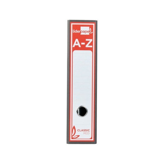 Archivador de palanca liderpapel a4 classic red carton entrecolado sin rado lomo 80mm gris compresor metalico