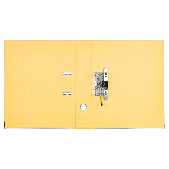 Archivador de palanca liderpapel folio documenta forrado pvc con rado lomo 75mm amarillo compresor metalico