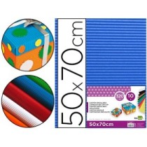 Carton ondulado liderpapel 50 x 70cm 320g/m2 azul